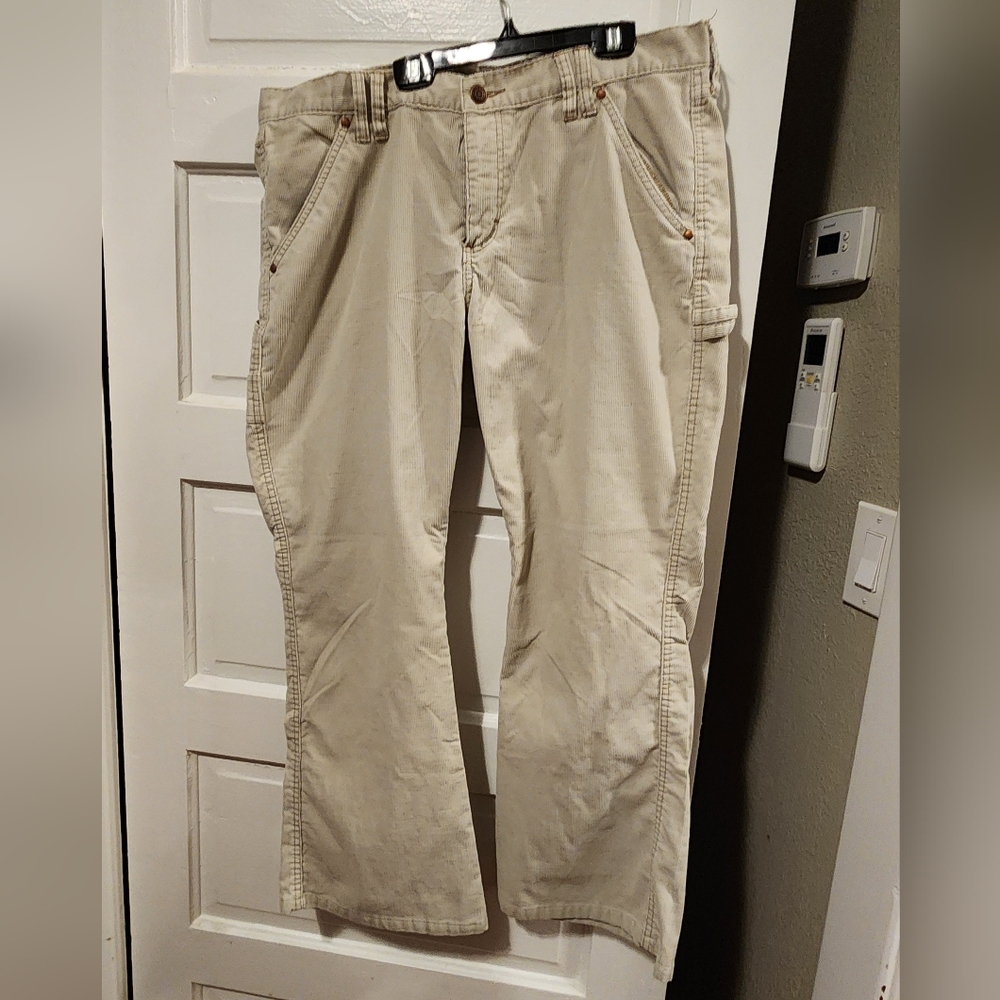 Womens Cream Bootcut Corduroys